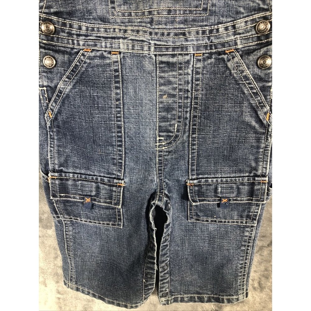 Janie & Jack Blue Denim Overalls With Adjustable Straps & Front Pockets - Picture 4 of 14